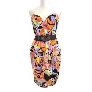 A.J. BARI strapless cocktail dress, c1980s, size 8